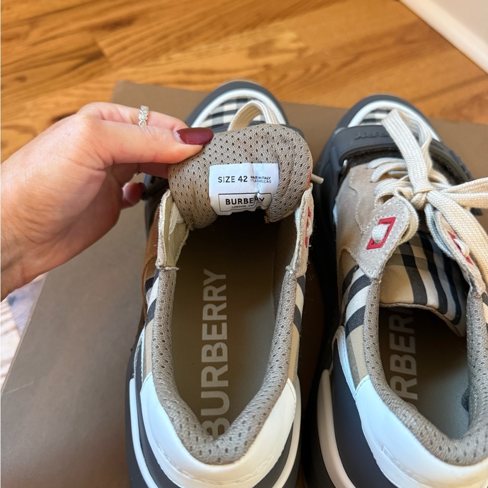 Burberry Men’s Ramsey Vintage Check Low Top Sneakers •Size 42• - Picture 6 of 11